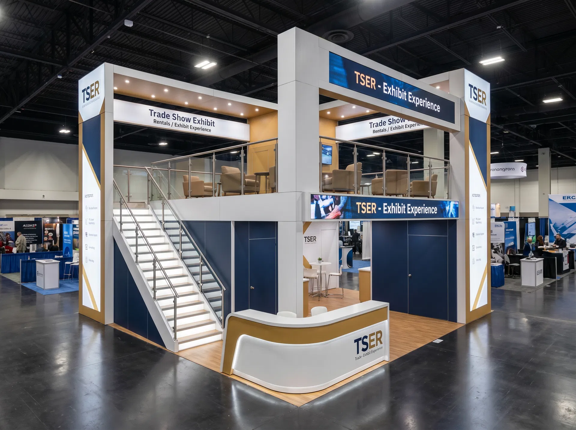 Double-Deck Exhibit Rental — LDI Show, Las Vegas — 20x20 20x20 Exhibit Rentals exhibit rental in Las Vegas, primary catalog image