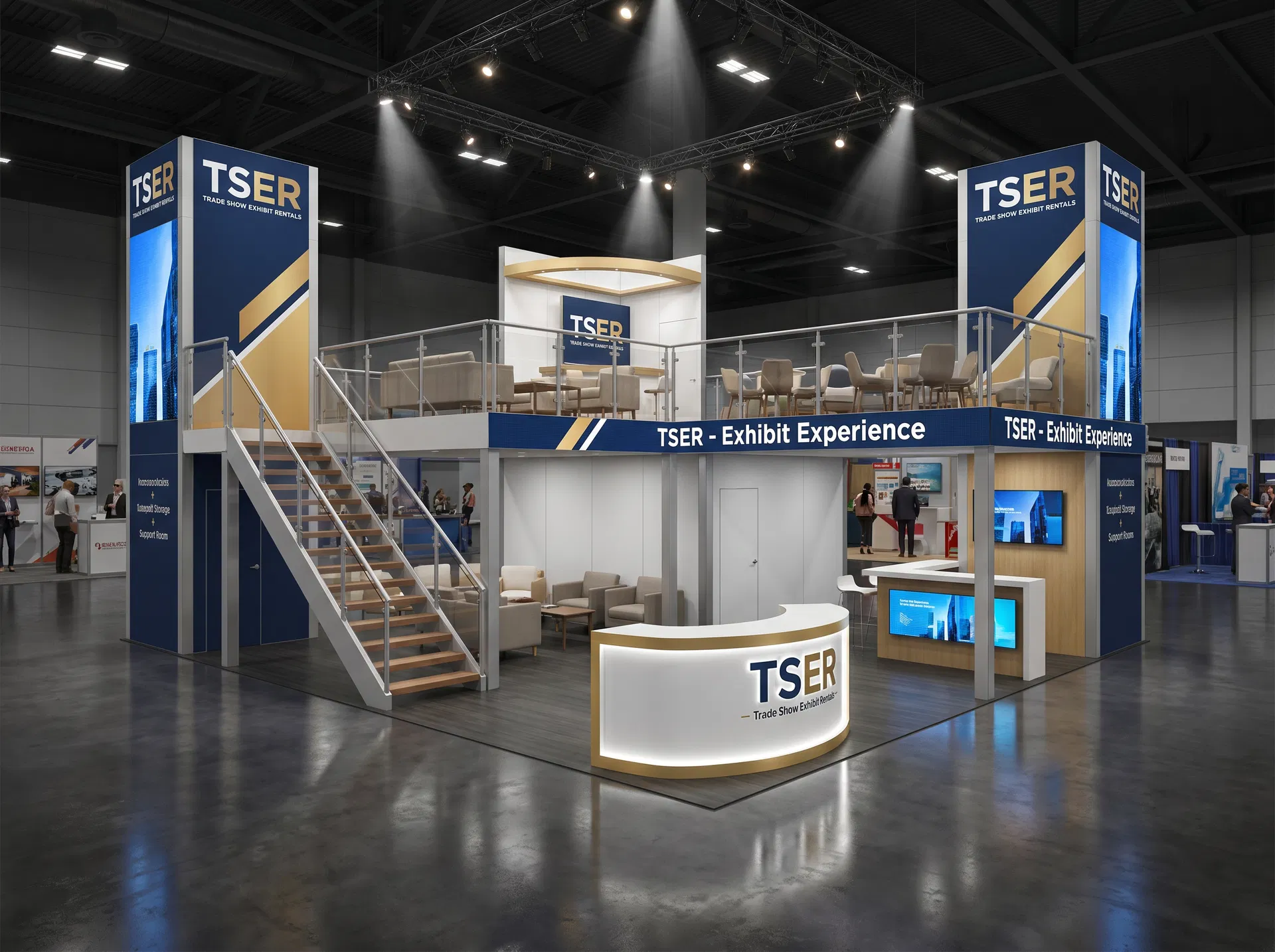 Double-Deck Exhibit Rental — 20x40 20x40 Exhibit Rentals exhibit rental in Las Vegas, primary catalog image