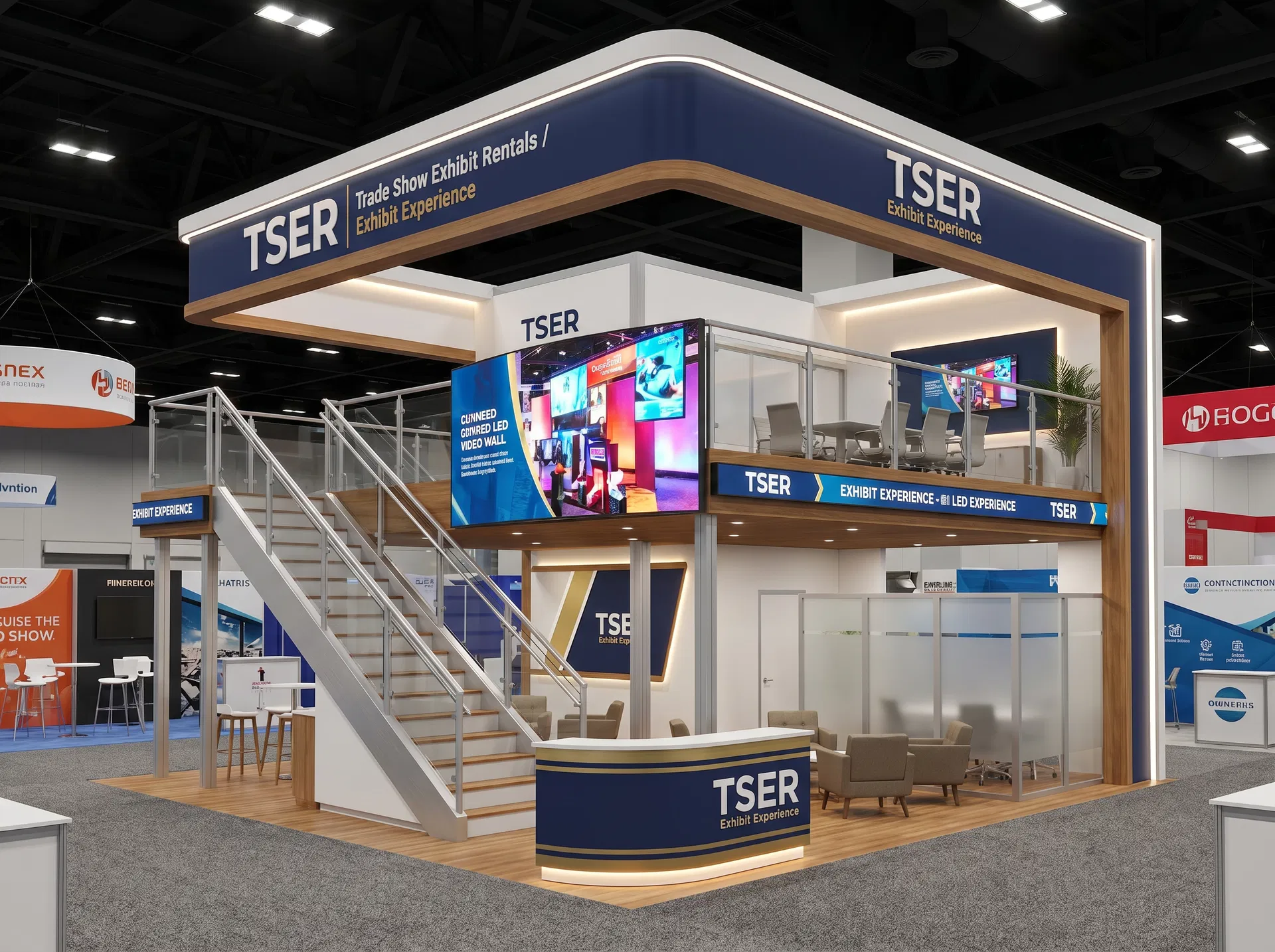 Double-Deck Exhibit Rental — 30x30 30x30 Exhibit Rentals exhibit rental in Las Vegas, primary catalog image