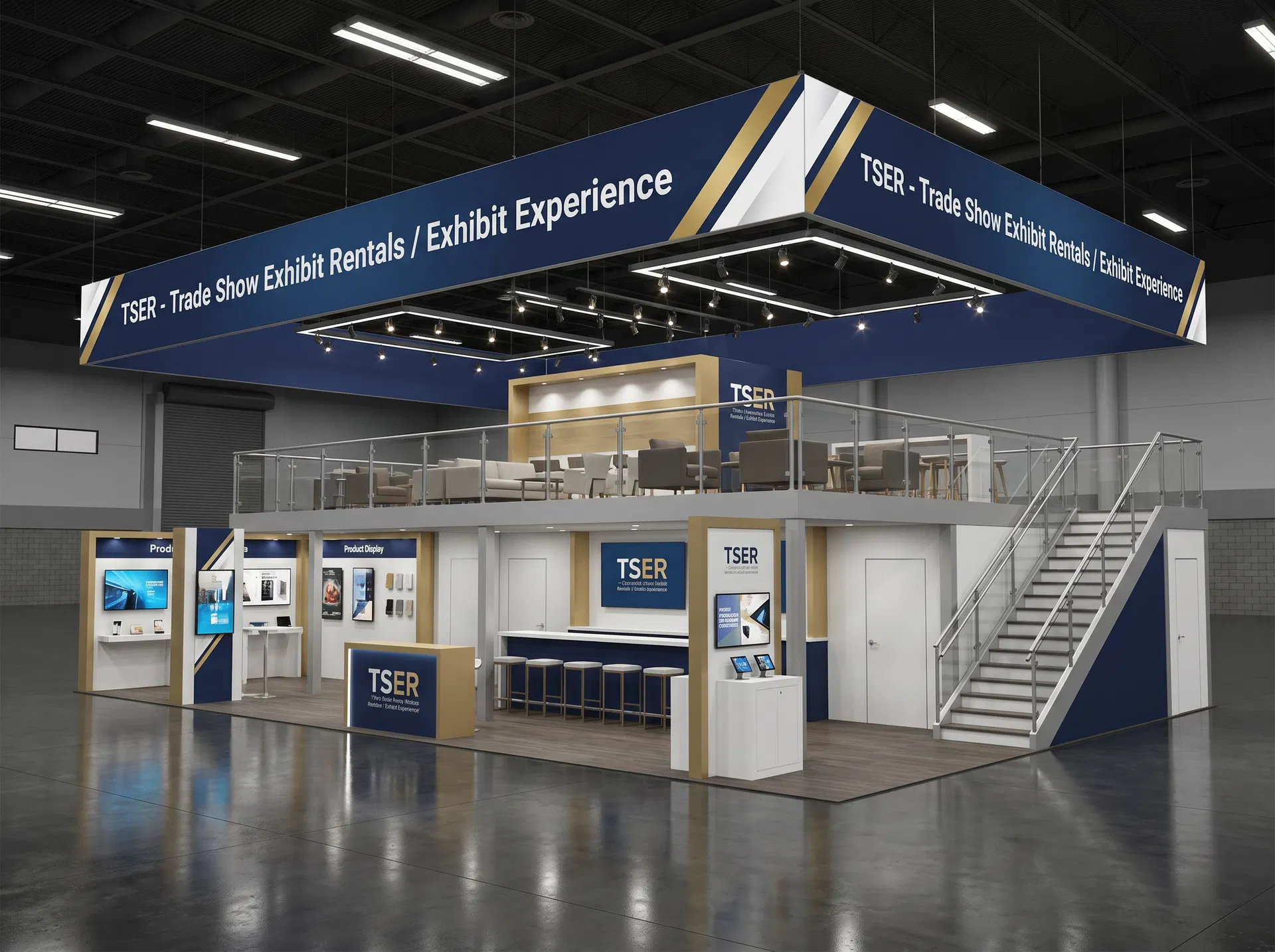 Double-Deck Exhibit Rental — LDI Show, Las Vegas — 30x40 30x40 Exhibit Rentals exhibit rental in Las Vegas, primary catalog image